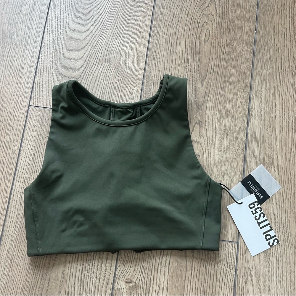 SPLITS58 GLENDA RECYCLED TECHFLEX BRA in army green